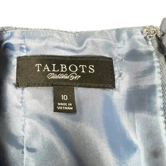 Talbots Career Skirt‎ Blue Pleated Panel Back Zip 100% Wool Modest Women's 10 - Picture 3 of 11